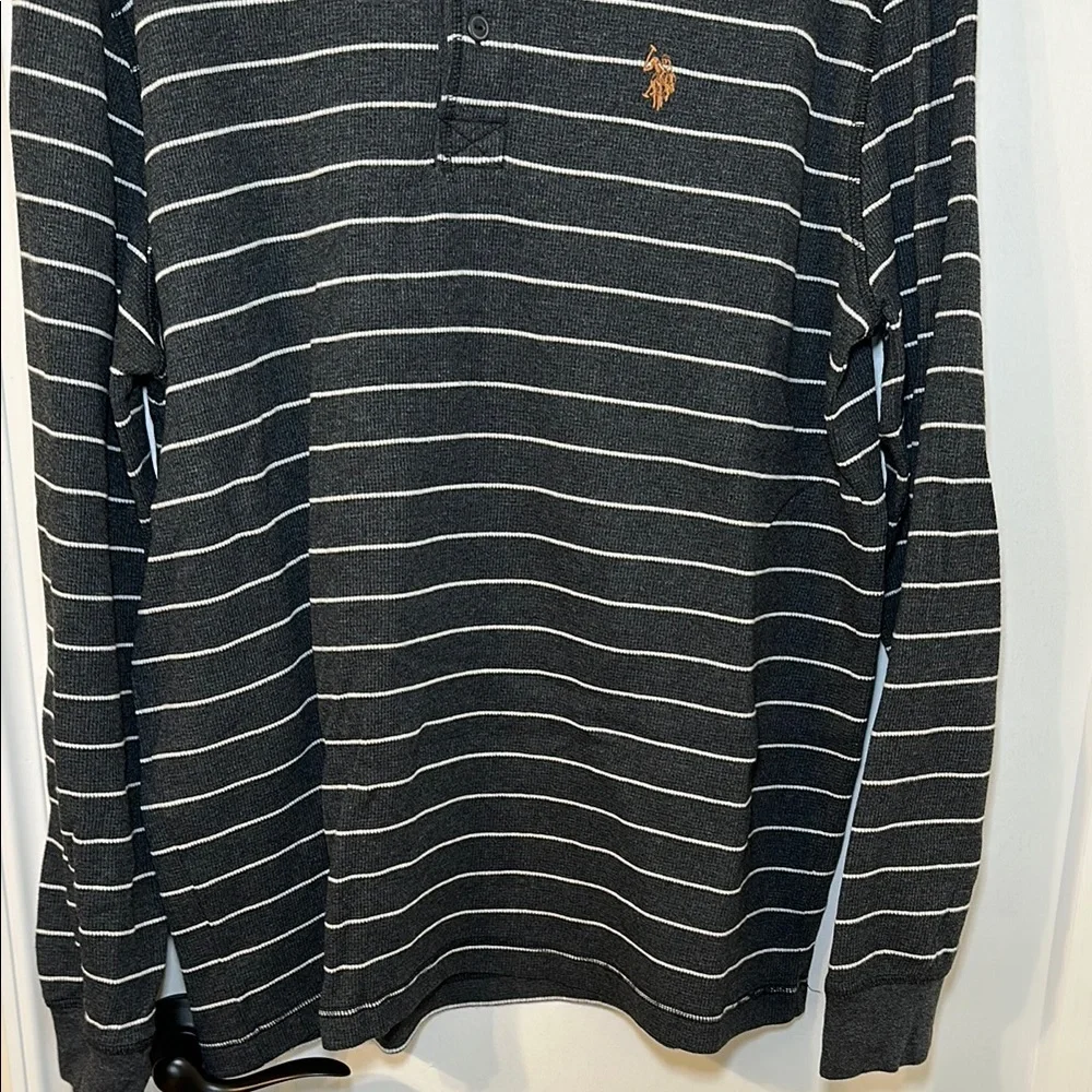 U.S. Polo Assn. Charcoal Long Sleeve Striped Tee - Picture 5 of 6
